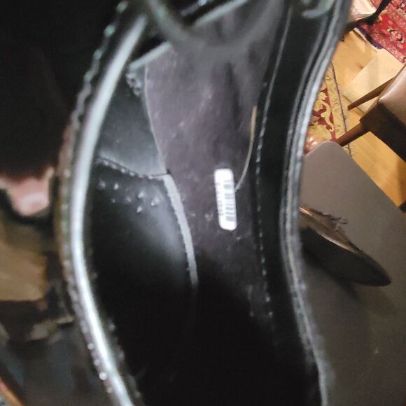 Men s Black Patent Leather Derby Dress Shoes size 8 The Black Tux Premium Formal - Picture 9 of 16